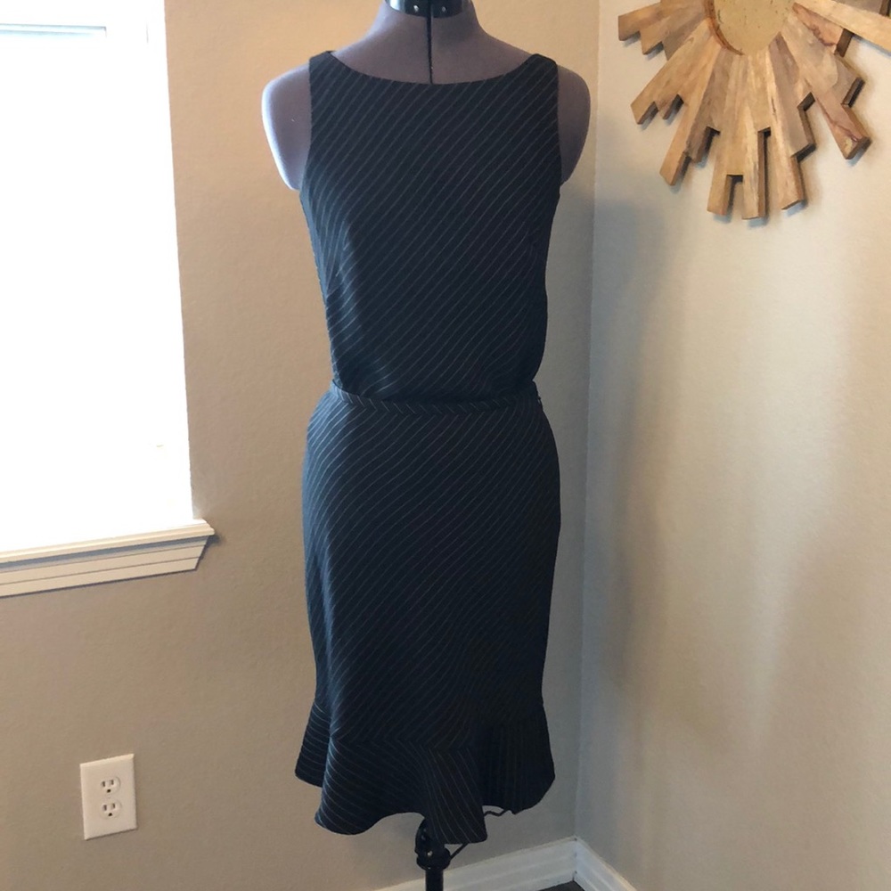 Ann Taylor pinstripe professional tank and skirt